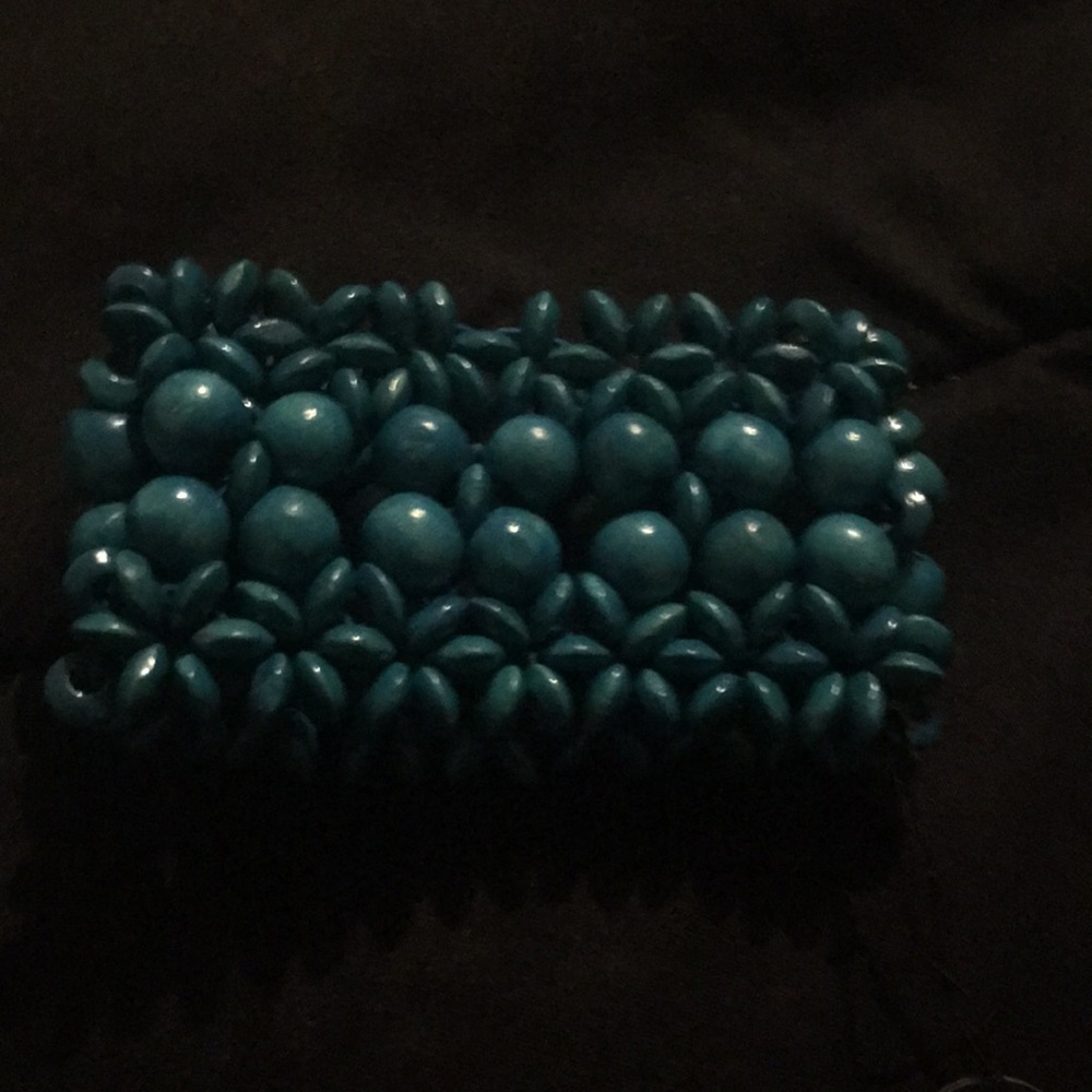 Blue wooden bracelet